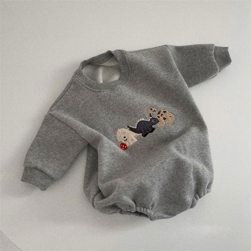Baby Boy/Girl Cute Dinosaurs Pattern Long Sleeve Bodysuit-kissminis