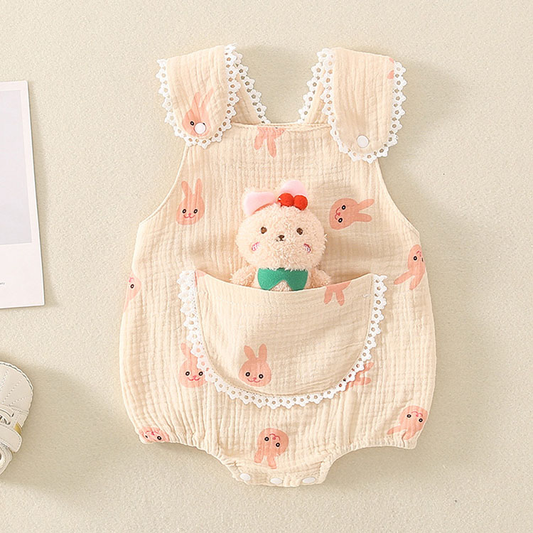 Baby 3D Pocket Rabbit/Bear Design Bodysuit-kissminis