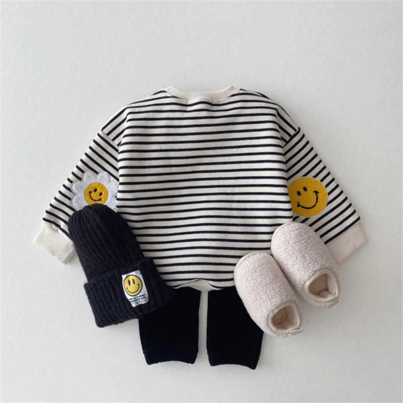 Toddler Boy/Girl Smile Face Pattern Long Sleeves Sweatshirt-kissminis
