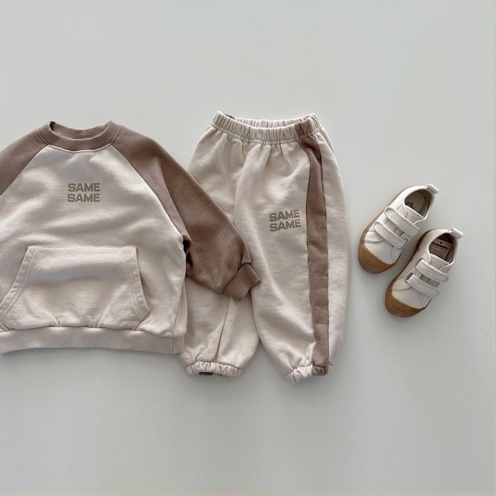 2pcs Baby Colorblocked Pockets 'SAME' Sweatshirt and Pants Set-kissminis