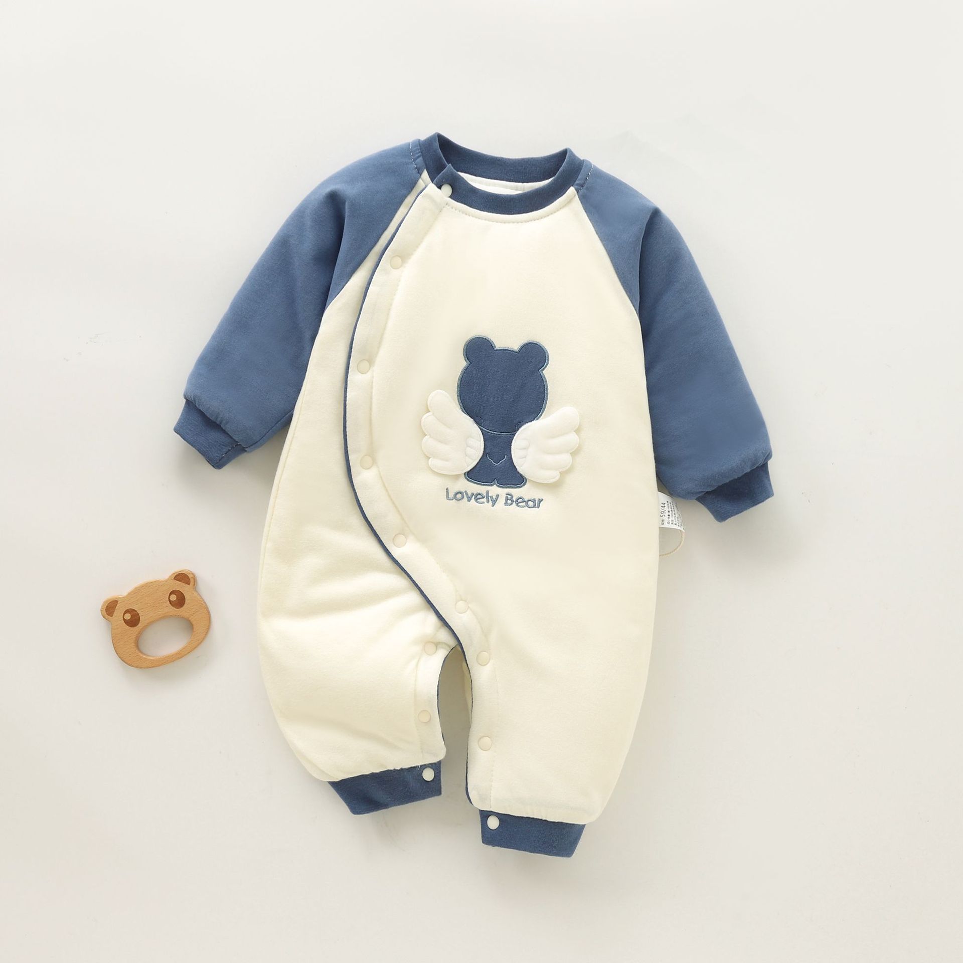 Baby Fleece Angle Print Romper-kissminis