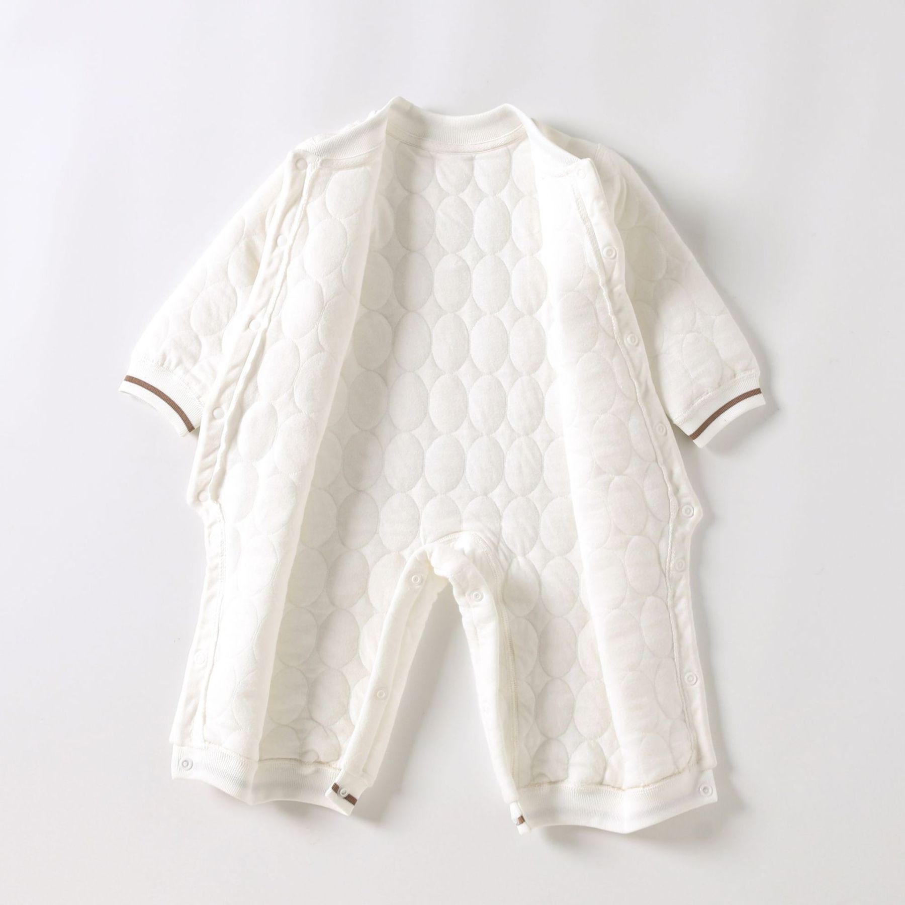 Baby Boy/Girl Classic Bear Pattern Solid Color Long Sleeve Romper-kissminis