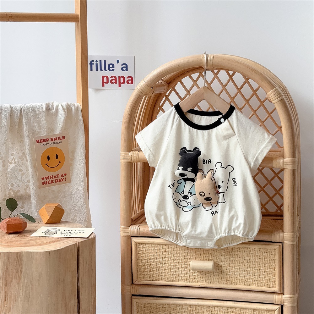 Baby Boy/Girl Dog Cartoon Bodysuit-kissminis