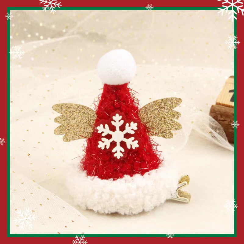Baby Girl Cute Christmas Style Santa Hat Design Hair Clip-kissminis