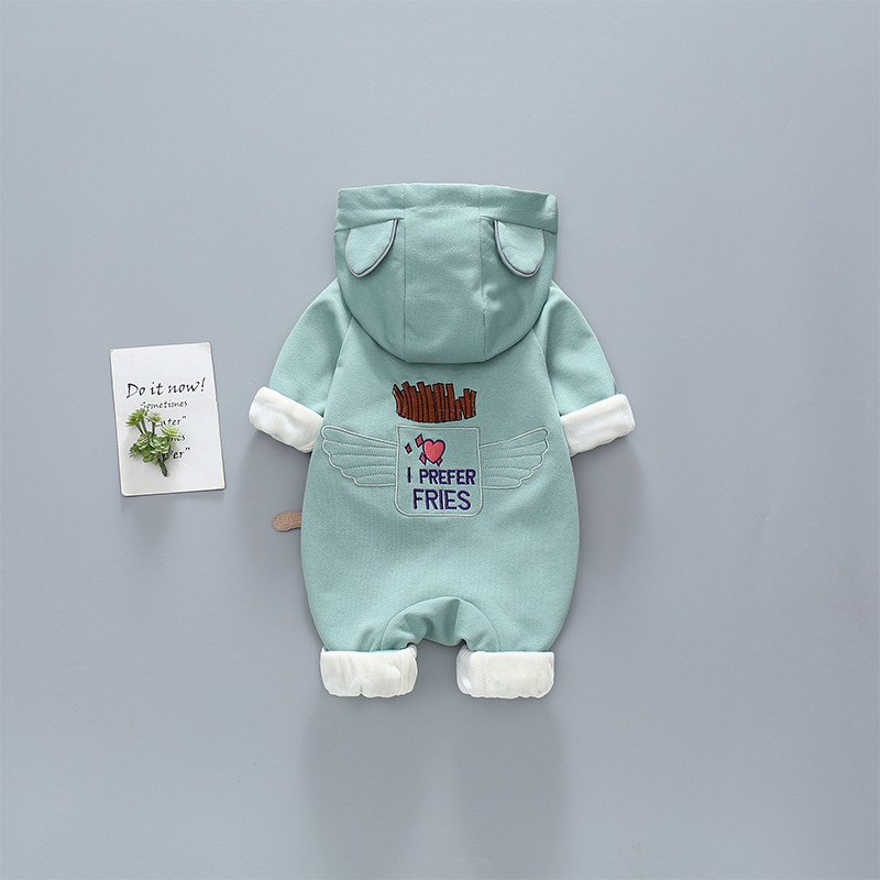 Baby Winter Bear Toy Design Hooded Fluff Romper-kissminis
