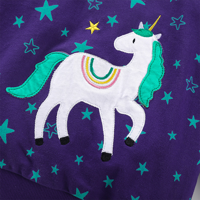 Baby Boy Allover Star with Unicorn Pattern Long Sleeve Sweatshirt-kissminis