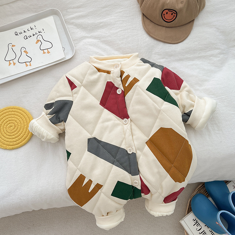 Baby Toddler Boy/Girl Color Block Long Sleeve Romper-kissminis