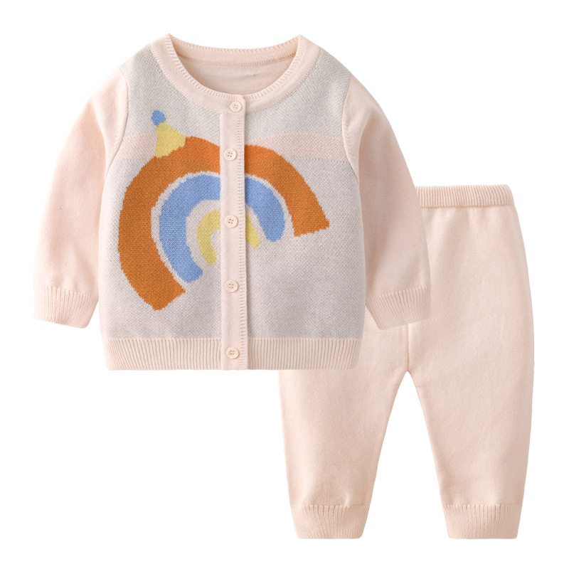 Baby Boy/Girl Rainbow Design Long Sleeve Ropmer-kissminis