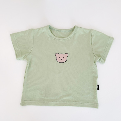 Baby Toddler Boy/Girl Bear Print Short Sleeve T-shirt