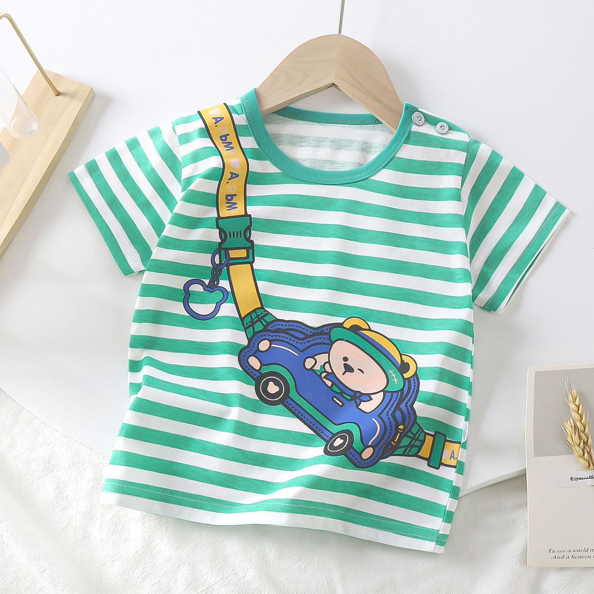 2025 Kids Cotton Short Sleeve T-Shirt - Cartoon Print Boys & Girls Summer Tee