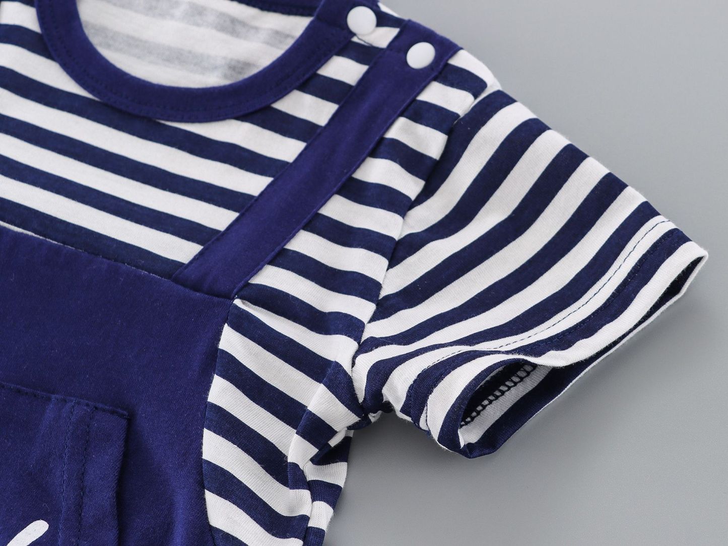 Baby Mock Two Pieces Letter Print Romper -kissminis