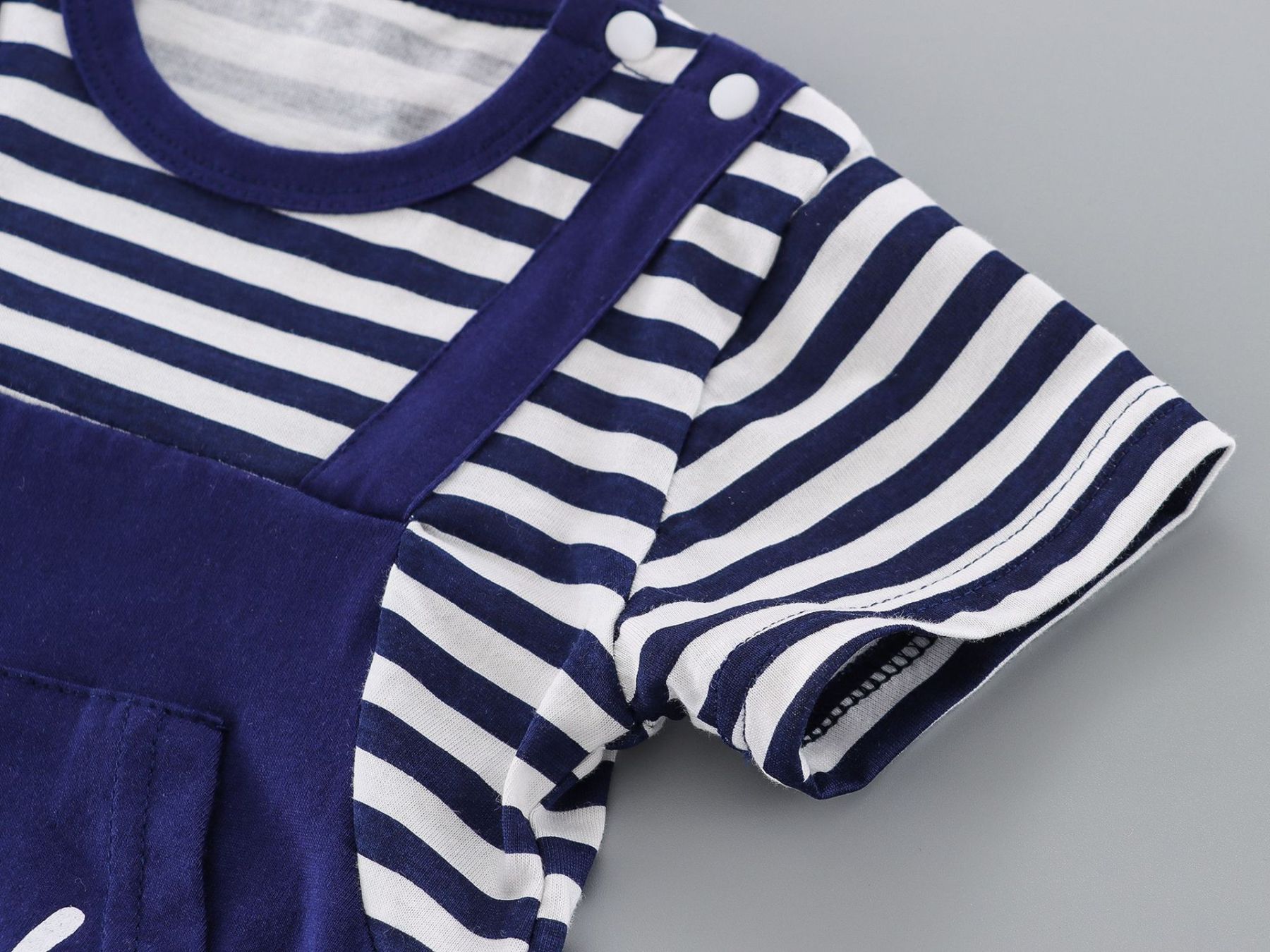 Baby Mock Two Pieces Letter Print Romper -kissminis