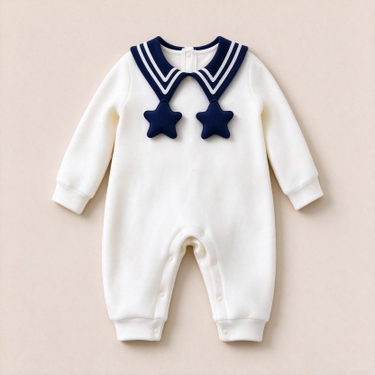 Baby Color Block Collar Romper