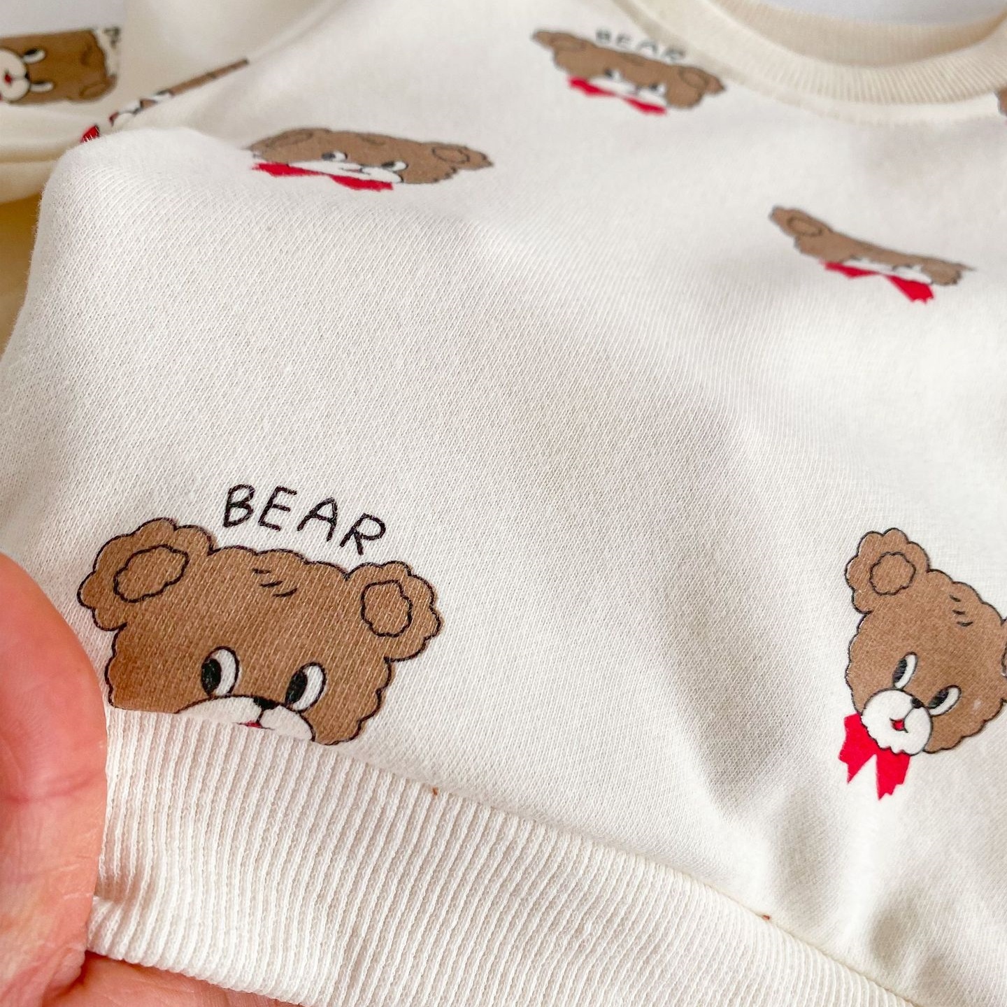 2pcs Baby Boy/Girl Cartoon Print Sweatshirt and Pant Set-kissminis
