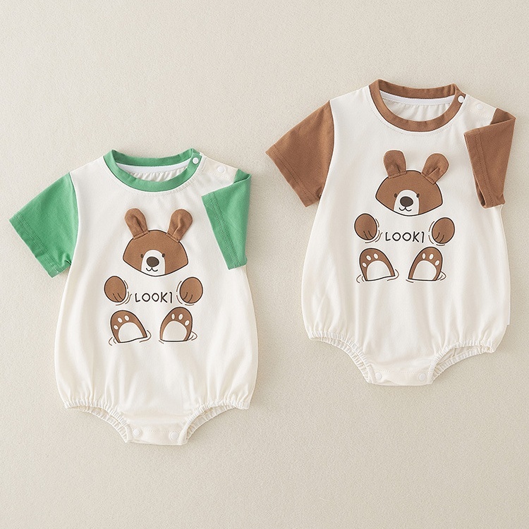 Baby Boy/Girl Bear Cartoon Bodysuit-kissminis