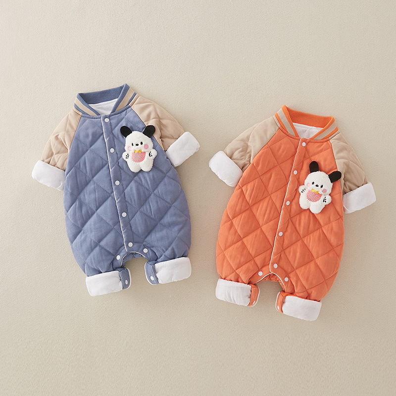 Baby Boy/Girl Cute 3D Rabbit Pattern Baseball Style Long Sleeve Romper -kissminis