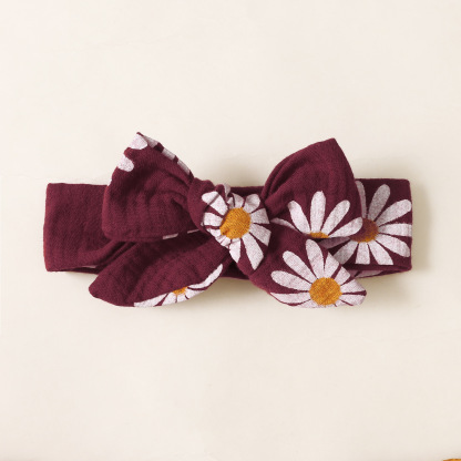 2pcs Newborn Baby Girl Allover Daisy Print Flutter Sleeve Sweet Bodysuit with Hairband Set