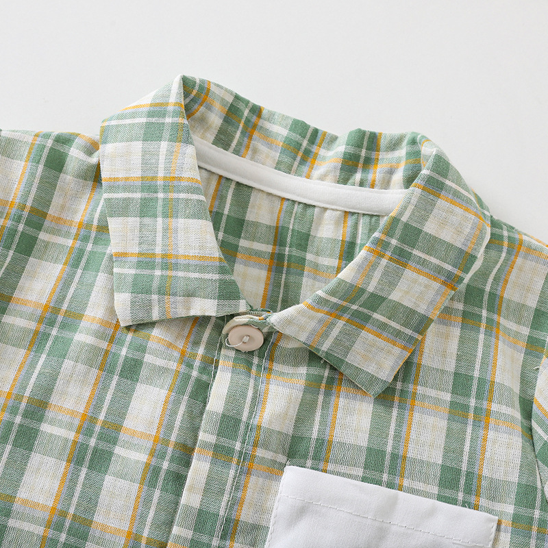 Checkered Pocket Duck Romper -kissminis