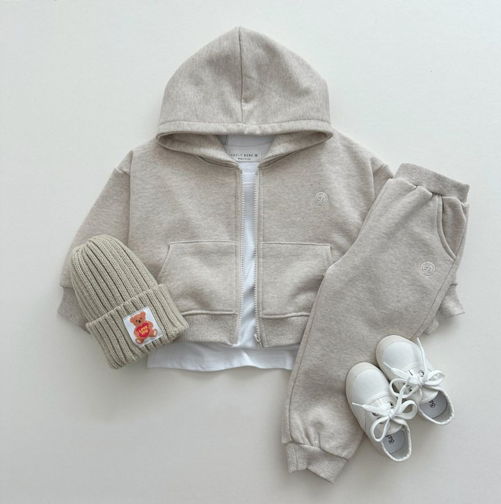 2pcs Baby Solid Color Zippered Hoodie and Pants Set-kissminis