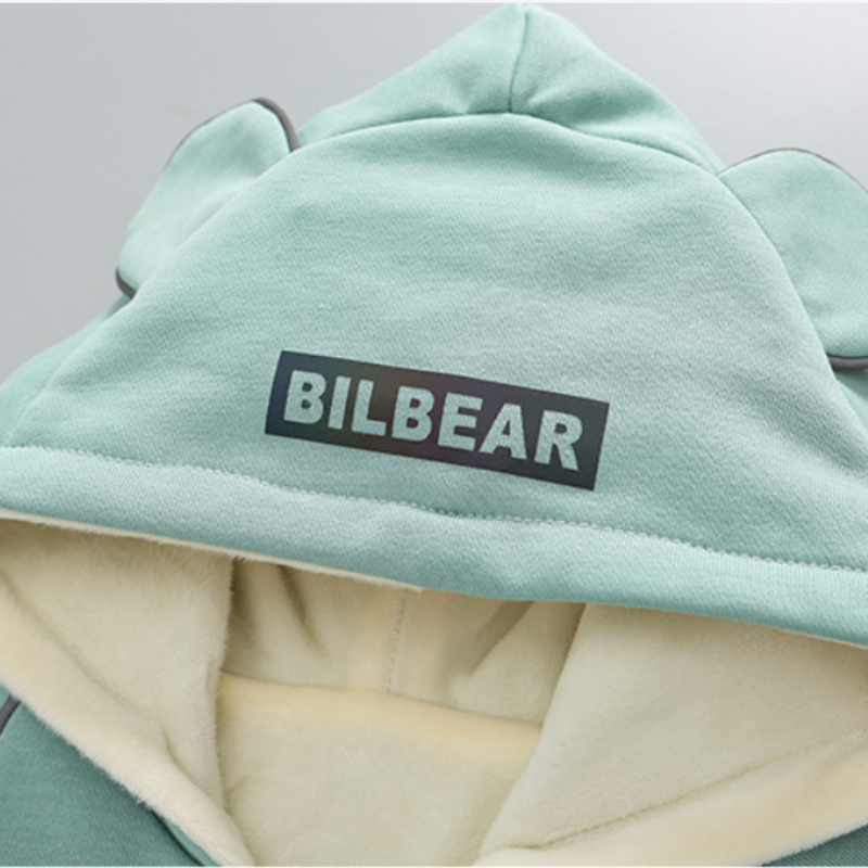 Baby Boy/Girl Reflective Bear Pattern Cotton Hood Romper-kissminis