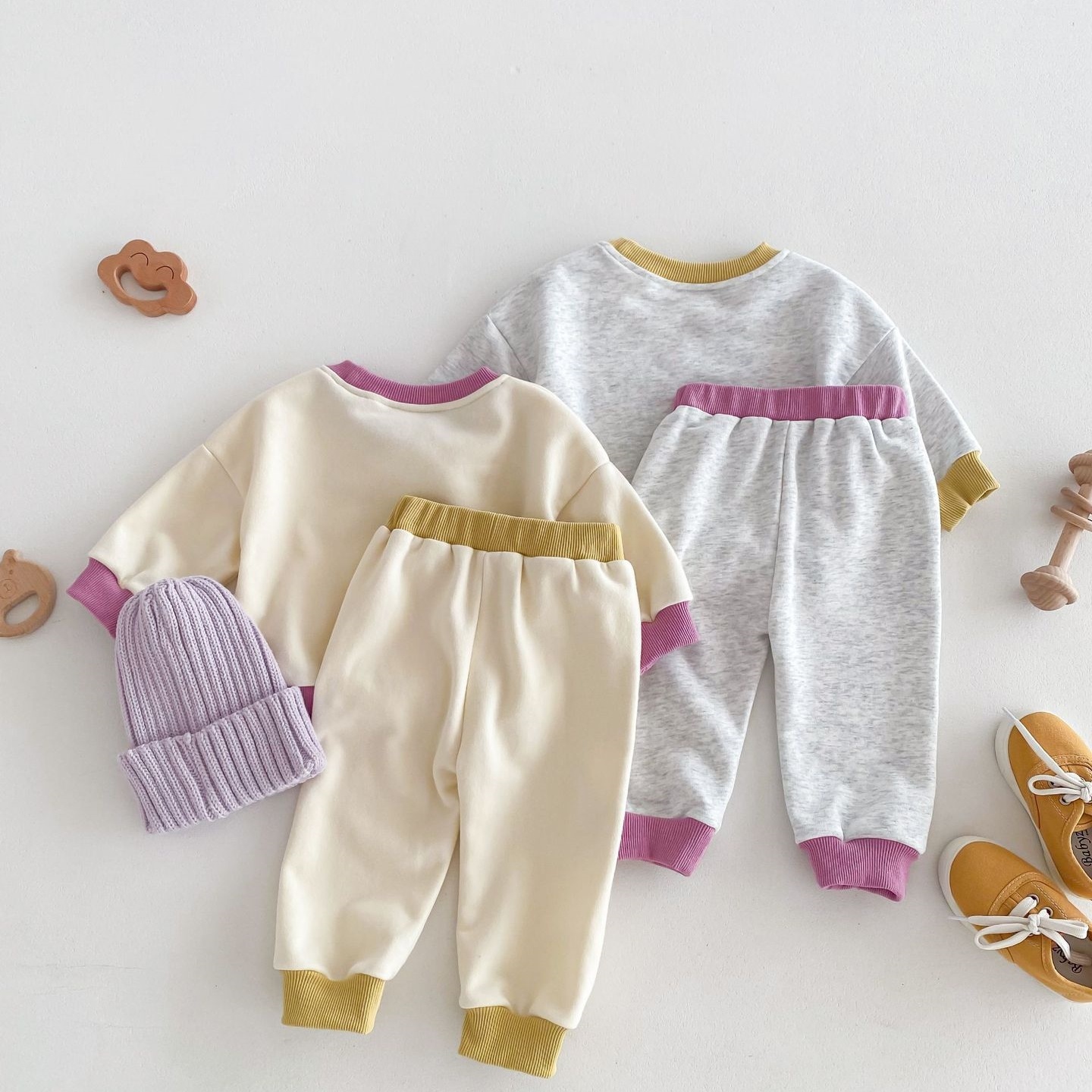 2pcs Baby Boy/Girl Bear Cartoon Sweatshirt and Pant Set-kissminis