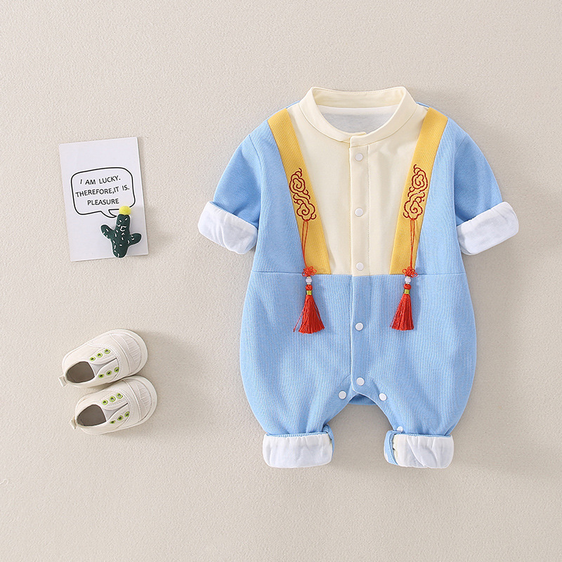 Baby Han Chinese Clothing Style Long Sleeve Romper-kissminis
