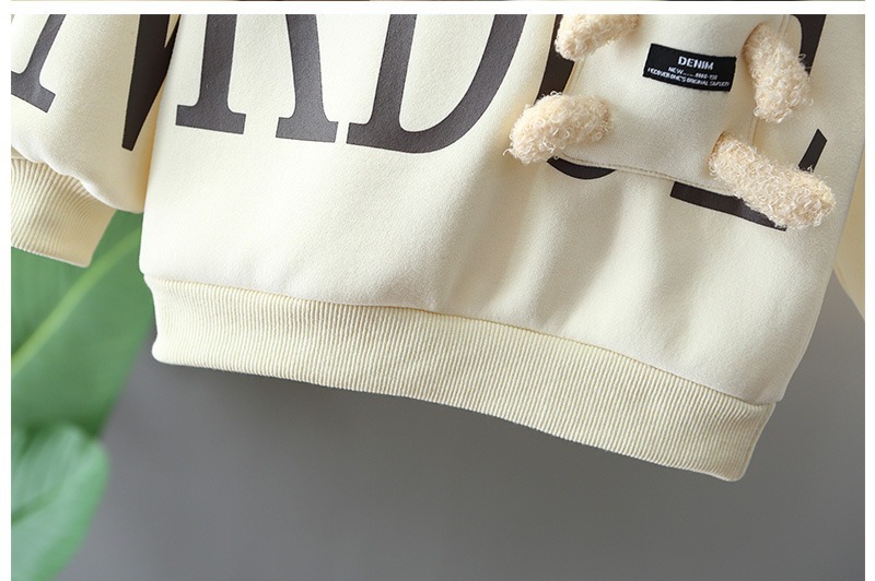 2pcs Toddler Letter and Bear Toy Sweatshirt and Pant Set-kissminis