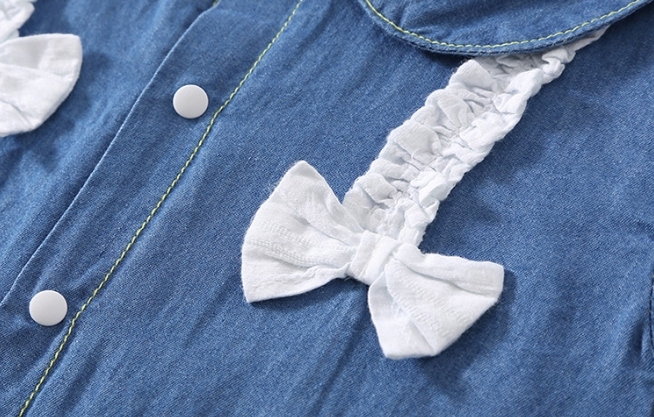 Baby Cartoon Graphic Denim Polo Collar Romper-kissminis