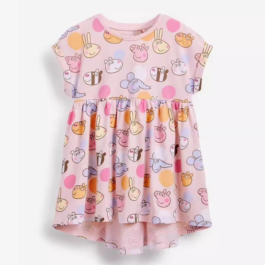 Baby/Toddler Girl Casual Print Short Sleeve Dress-kissminis