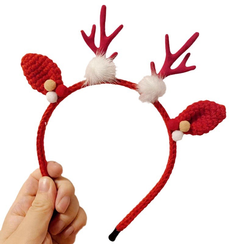 Baby Girl Cute Christmas Style Cute Antlers Design Hair Band-kissminis
