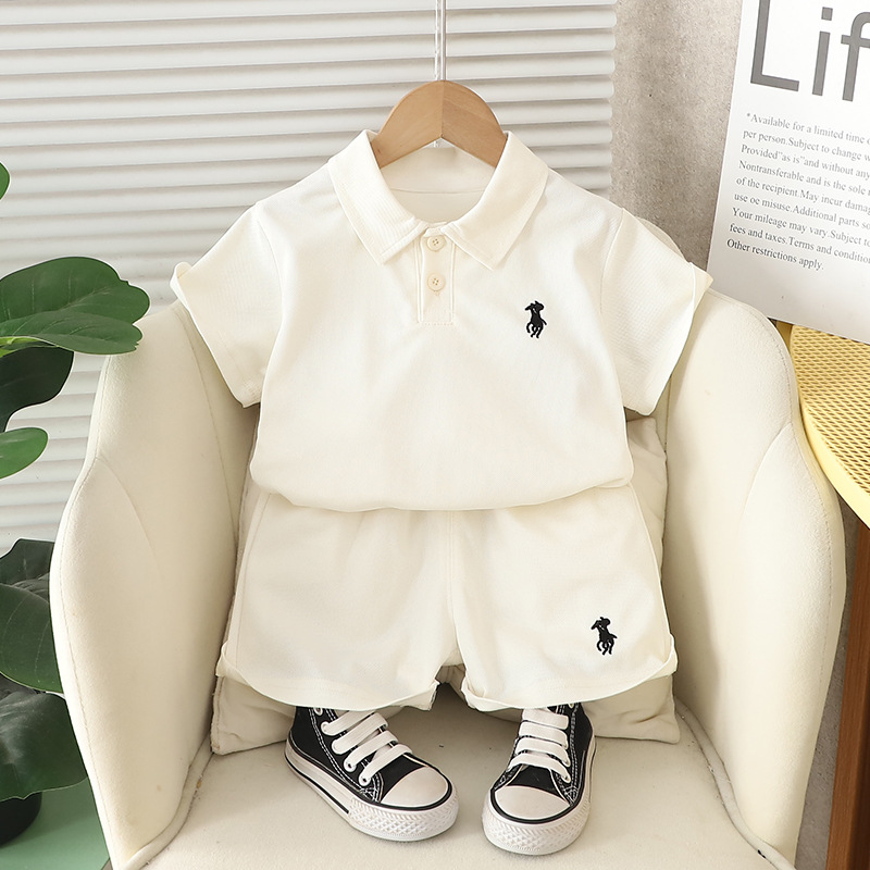 Polo Short Sleeve Shirt and Two-piece Shorts Sets