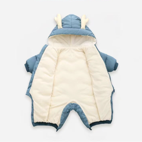 Toddler Boy/Girl Winter Cute Deer Design Long Sleeve Hooded Romper-kissminis