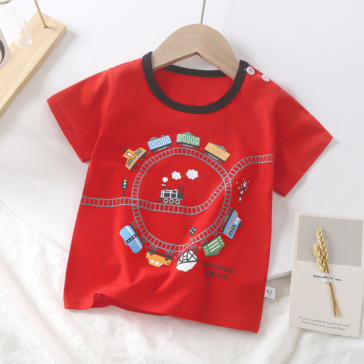 2025 Kids Cotton Short Sleeve T-Shirt - Cartoon Print Boys & Girls Summer Tee