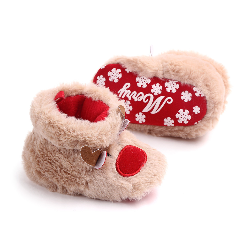 Baby Cotton Shoes Winter Christmas Socks Toddler Shoes-kissminis