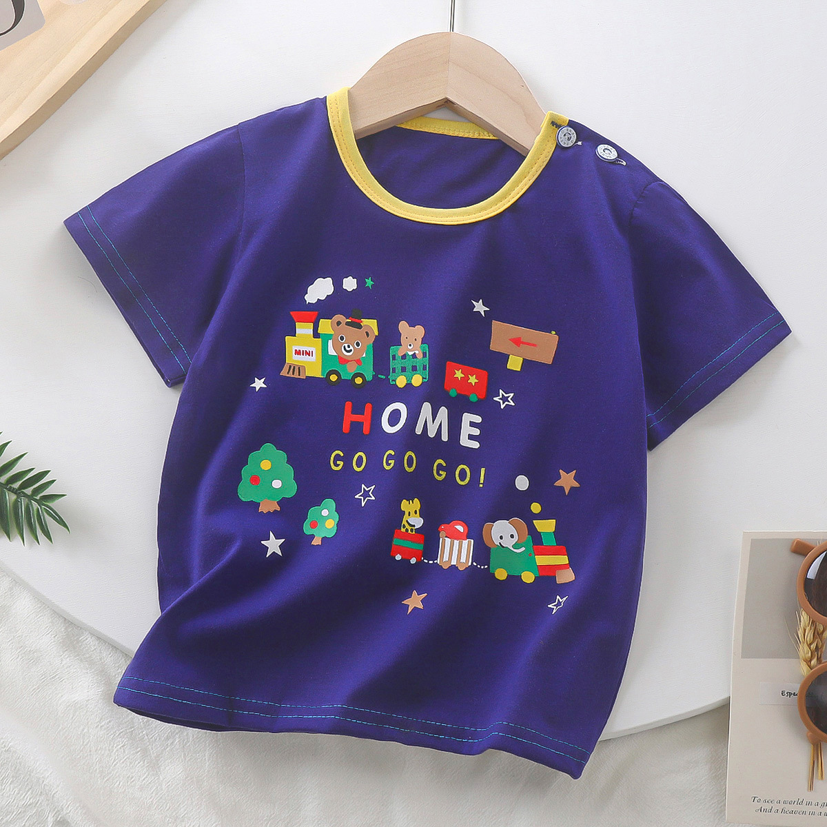 2025 Kids Cotton Short Sleeve T-Shirt - Cartoon Print Boys & Girls Summer Tee