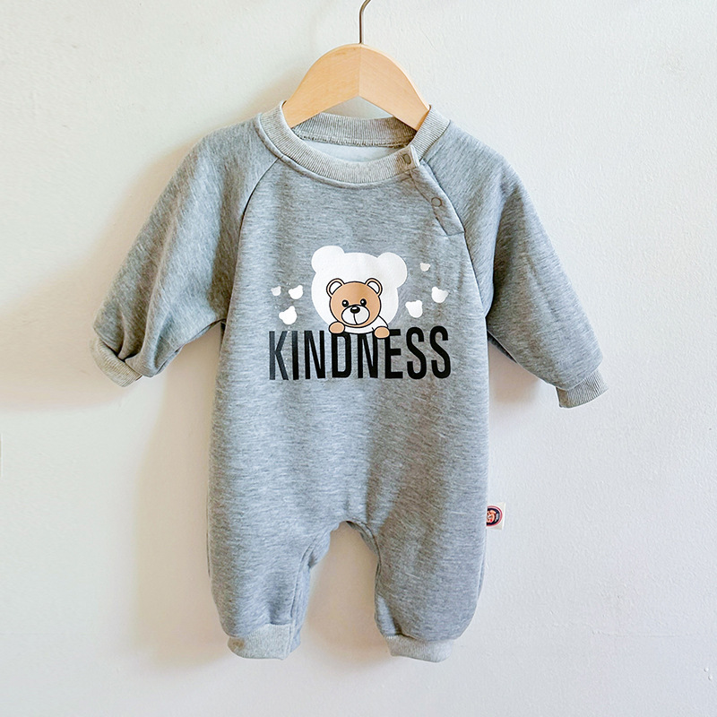 Baby Boy/Girl Cute Christmas Style Single Breasted Long Sleeve Romper-kissminis