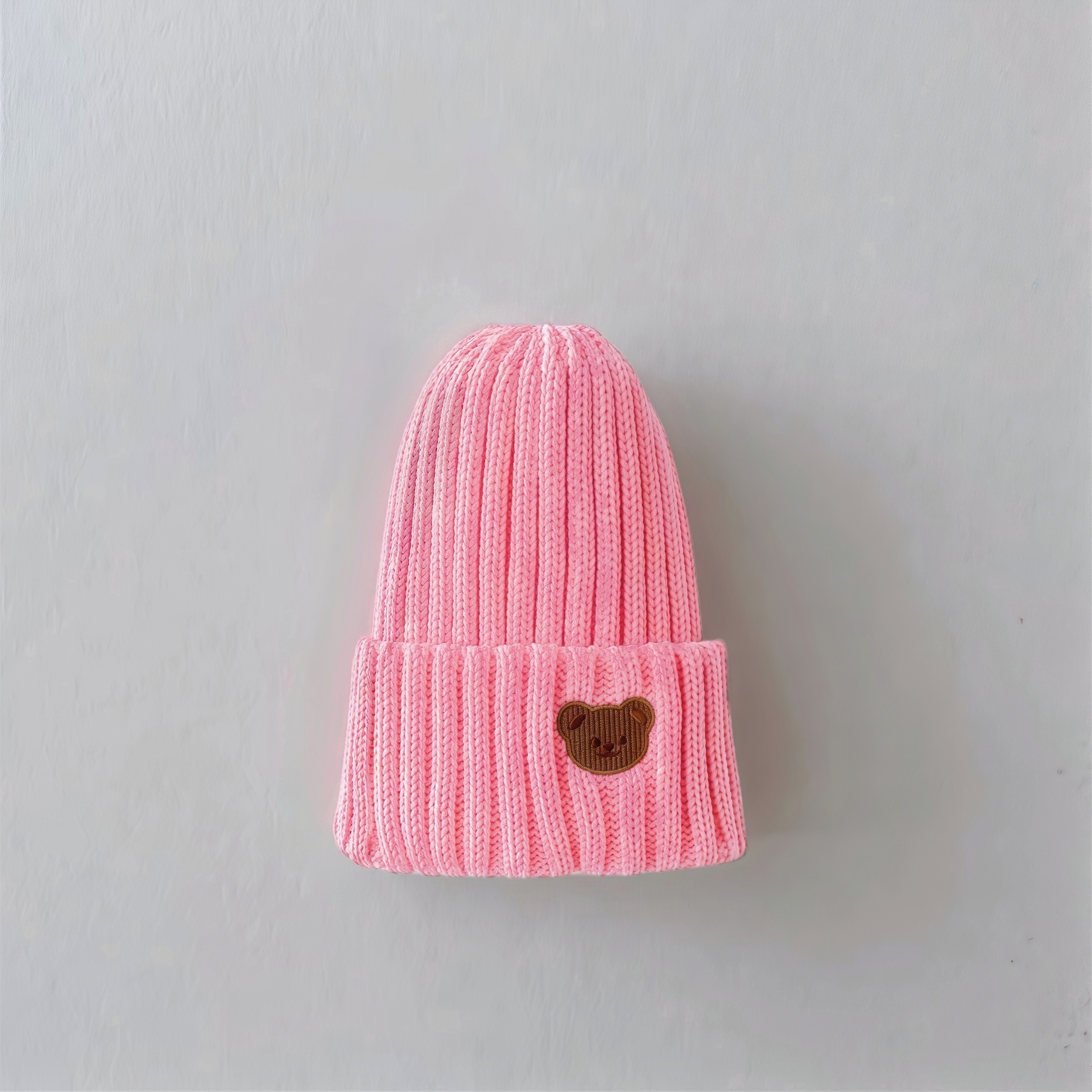 Baby Toddler Embroideried Bear Knitted Hat