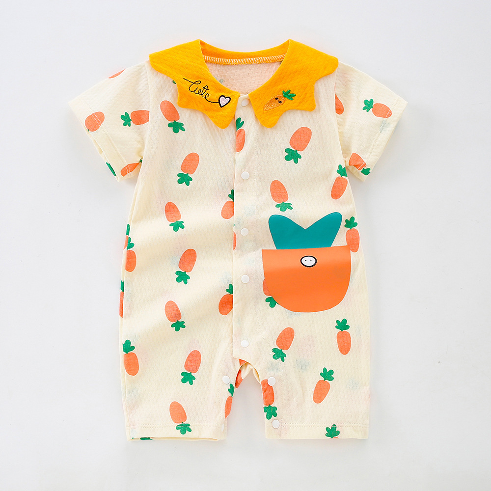 Baby Boy/Girl Carro Print Romper-kissminis