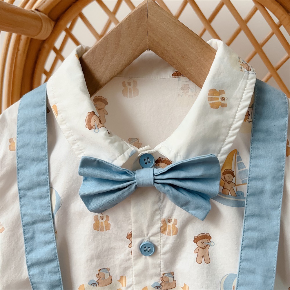 Baby Boy Blue Necktie Romper-kissminis