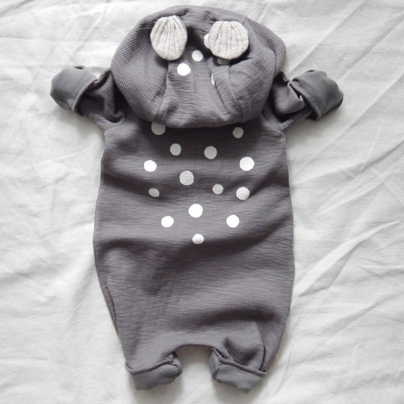 Baby Boy/Girl Winter Christmas Little Deer and Hooded Long Sleeve Romper-kissminis