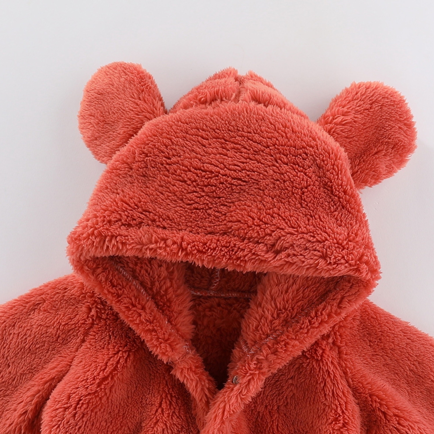 Baby Boy/Girl Bear 3D Ear Long Sleeve Fluff Hooded Romper-kissminis
