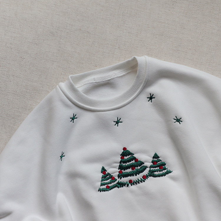 Baby Girl Christmas Tree Pattern Long Sleeve Bodysuit-kissminis