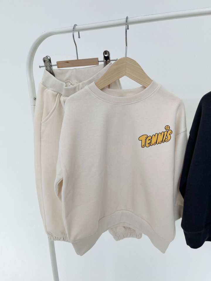 2pcs Baby ‘TENNIS’ Printed Sweatshirt and Pants Set-kissminis
