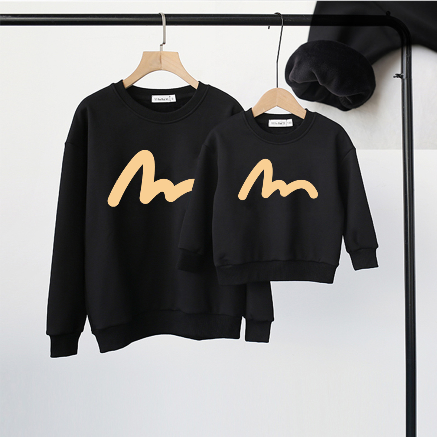 Thicken Parent-Children Clothing Patterned Solid Colors Sweatshirt or Romper-kissminis