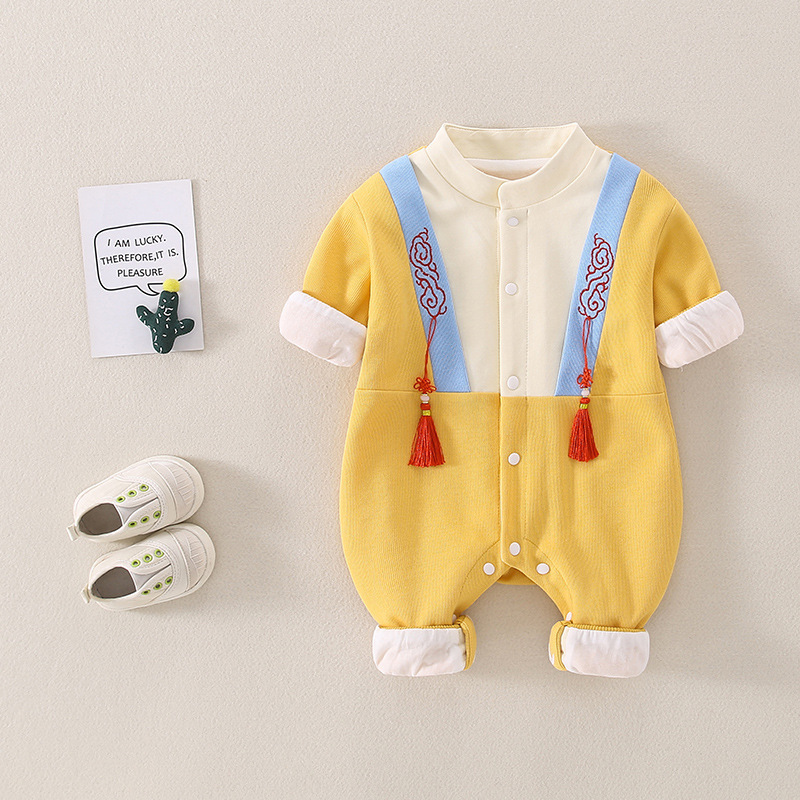 Baby Han Chinese Clothing Style Long Sleeve Romper-kissminis