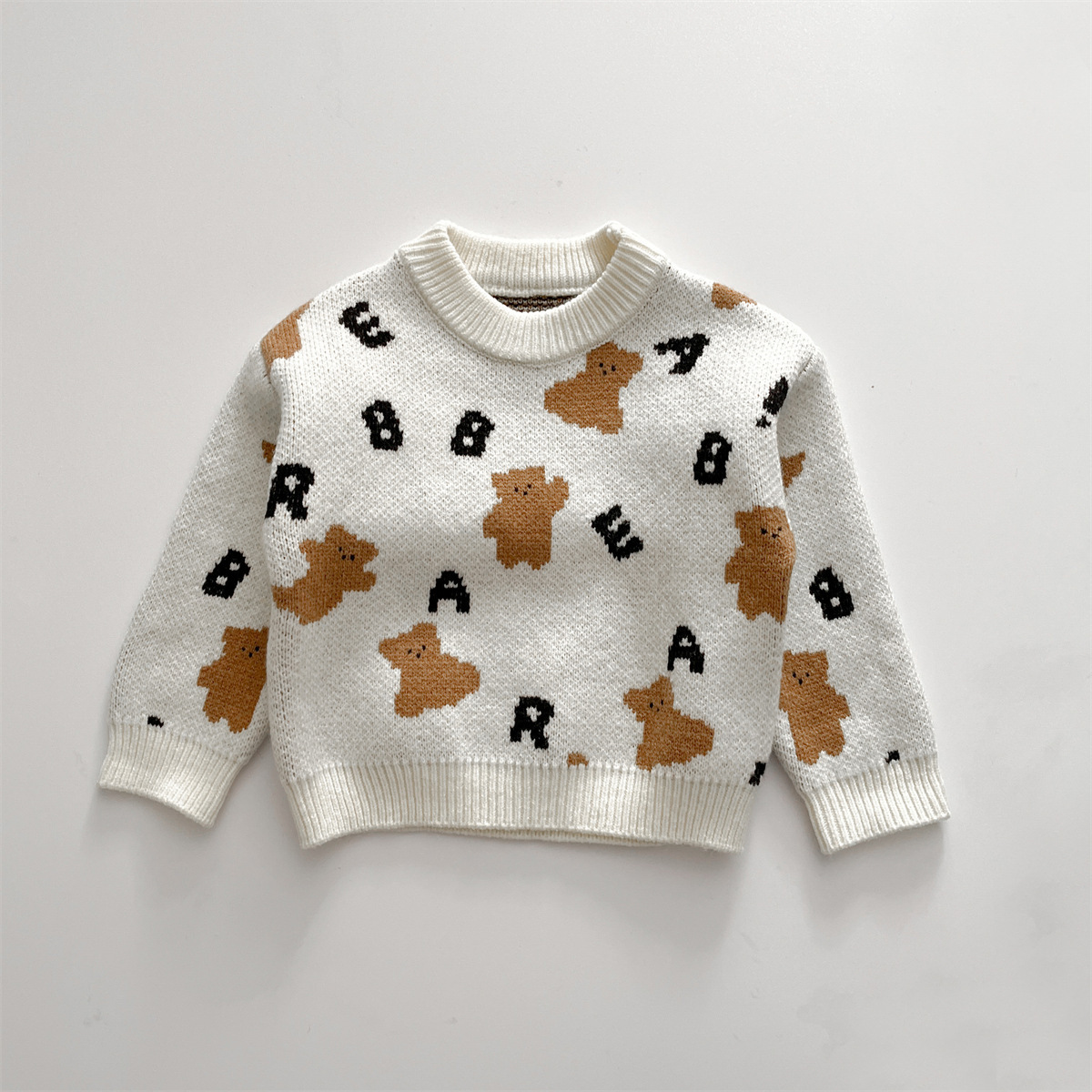Baby Boy/Girl Cartoon Bear Pattern Long Sleeve Sweatshirt-kissminis