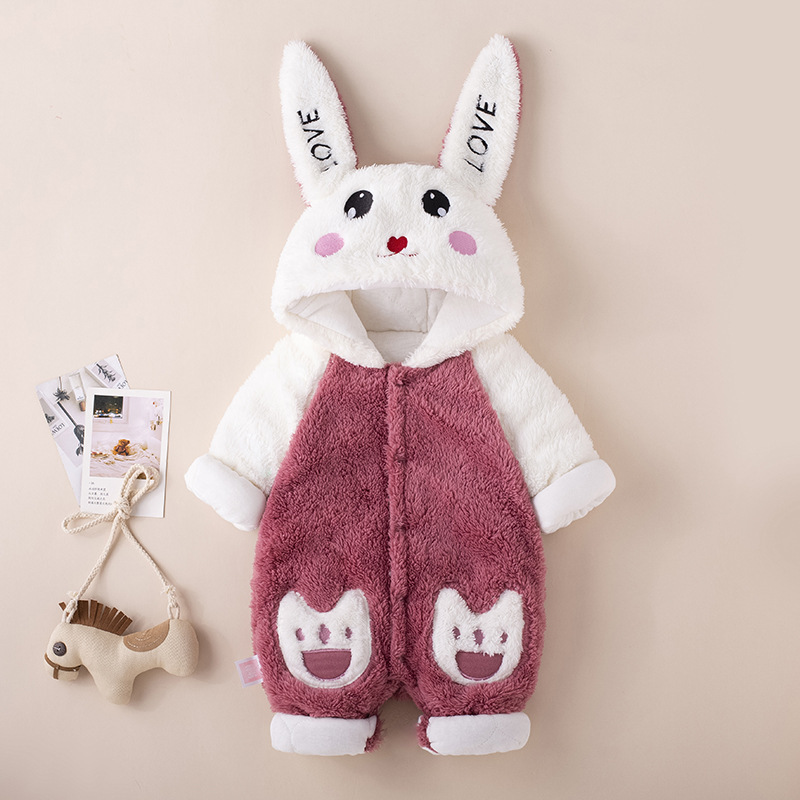 Baby Boy&Girl Cute Rabbit Long Sleeve Romper-kissminis