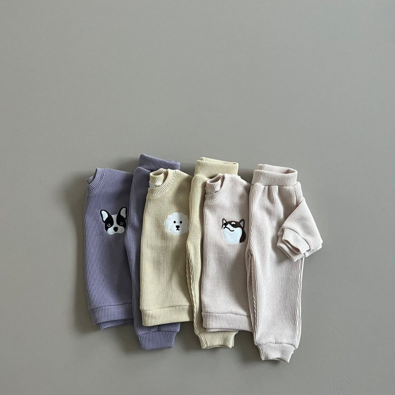 2pcs Toddler Boy/Girl Embroidered Animal Pattern T-Shirt and Pants Set-kissminis