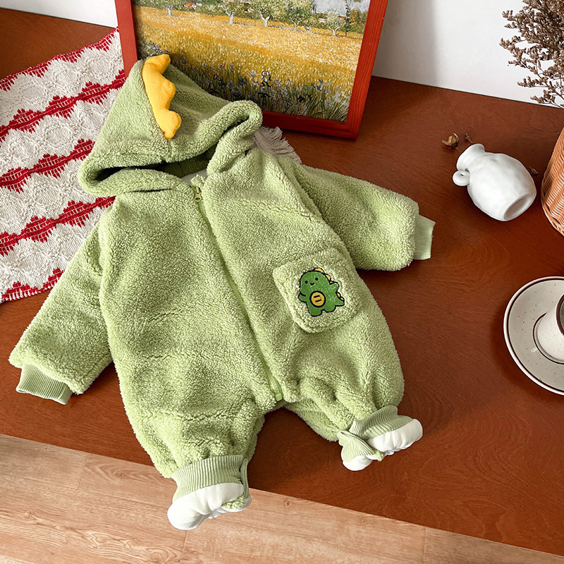 Baby Boy/Girl Cute Dinosaur Design Dinosaur Appearance Long Sleeve Romper-kissminis