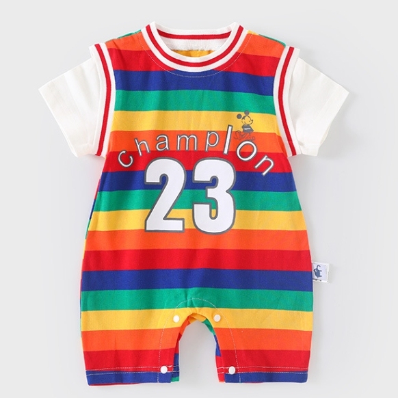 Baby Boy Sport Print Romper-kissminis